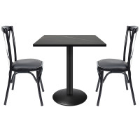 Wholesale restaurant dining table | Stamped iron dining table with particle board top