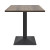 Square Wood-Grain Melamine Dining Table with Black Powder-Coated Metal Base for Commercial Use