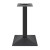 Square Wood-Grain Melamine Dining Table with Black Powder-Coated Metal Base for Commercial Use