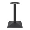 Square Black Stone-Effect Melamine Dining Table with Black Metal Base for Commercial Use