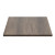 Square Wood-Grain Melamine Dining Table with Black Powder-Coated Metal Base for Commercial Use