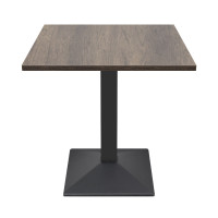 Square commercial restaurant table | Stamped iron dining table with particle board top