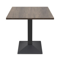 Square commercial restaurant table | Stamped iron dining table with particle board top