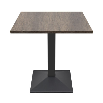 Square commercial restaurant table | Stamped iron dining table with particle board top
