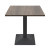 Square Wood-Grain Melamine Dining Table with Black Powder-Coated Metal Base for Commercial Use