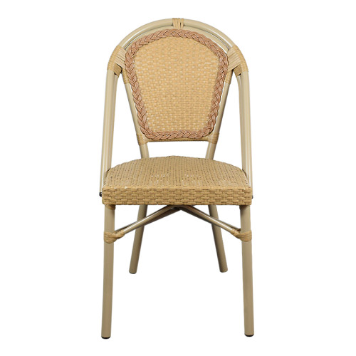 Bistro Rattan Dining Chair | Aluminum Frame | Indoor & Outdoor Commercial Cafe Side Chair