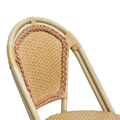 Bistro Rattan Dining Chair | Aluminum Frame | Indoor & Outdoor Commercial Cafe Side Chair