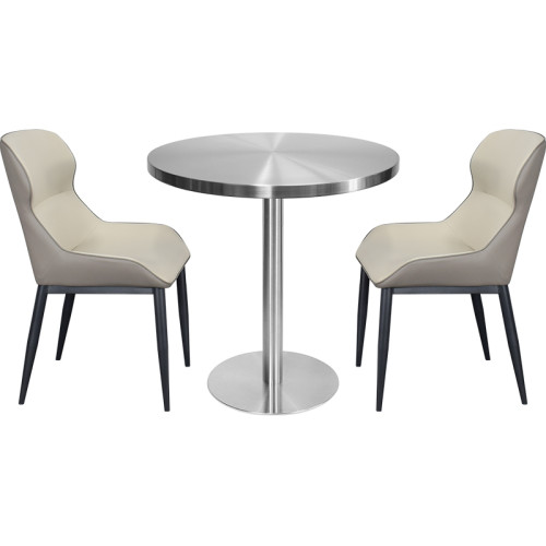 Round Brushed Stainless Steel Table Top | Commercial Metal Table Top