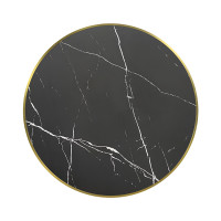 Round Black Marble-Effect Porcelain Table Top | Wholesale Table Top For Restaurant