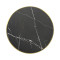 Round Black Marble-Effect Porcelain Table Top | Gold Metal Rim for Commercial Restaurant & Cafe