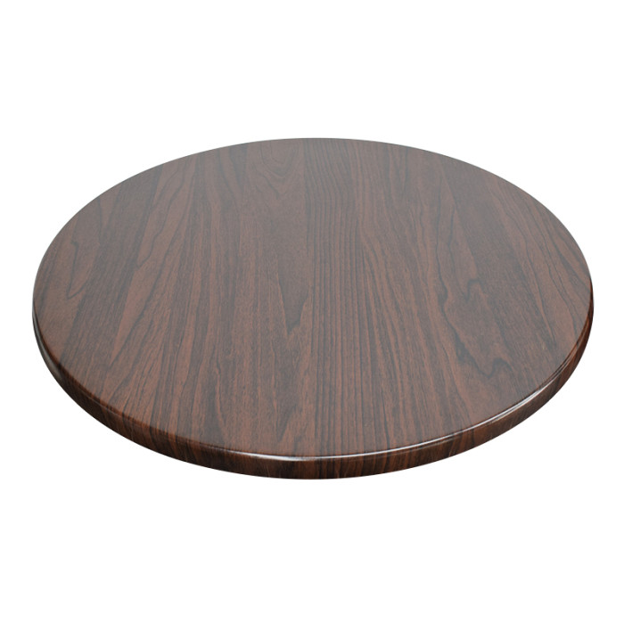 Round Wood-Grain High Pressure Laminate Table Top | Commercial Grade for Restaurant & Cafe