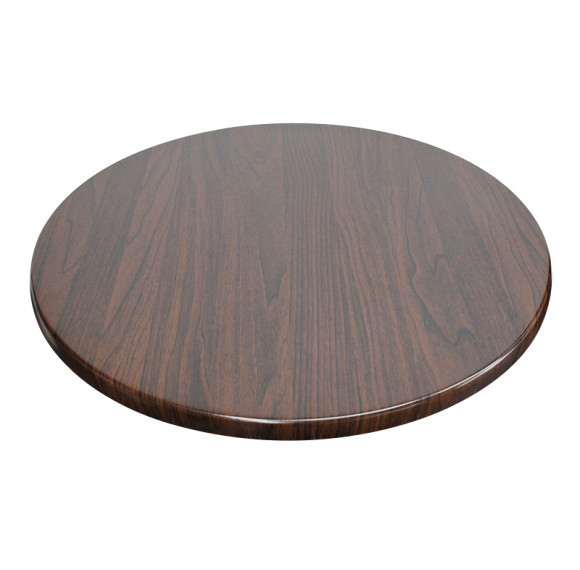 Round Wood-Grain High Pressure Laminate Table Top | Commercial Grade for Restaurant & Cafe