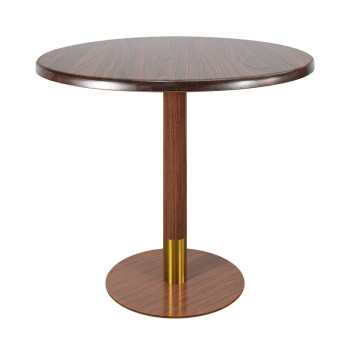 Round Wood-Grain High Pressure Laminate Table Top | Commercial Grade for Restaurant & Cafe