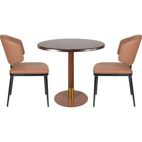 Round Wood-Grain High Pressure Laminate Table Top | Commercial Grade for Restaurant & Cafe
