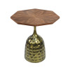 Irregular-Shaped Dining Table | Hammered Antique Brass Metal Base for Commercial Hospitality
