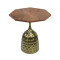 Irregular-Shaped Dining Table | Hammered Antique Brass Metal Base for Commercial Hospitality