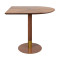 Semicircular Wood Veneer Dining Table | Walnut Finish with Gold Accent Base for Commercial Hospitality