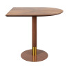 Semicircular Wood Veneer Dining Table | Walnut Finish with Gold Accent Base for Commercial Hospitality