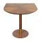 Semicircular Wood Veneer Dining Table | Walnut Finish with Gold Accent Base for Commercial Hospitality