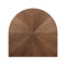 Semicircular Wood Veneer Dining Table | Walnut Finish with Gold Accent Base for Commercial Hospitality