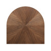 Semicircular Wood Veneer Dining Table | Walnut Finish with Gold Accent Base for Commercial Hospitality