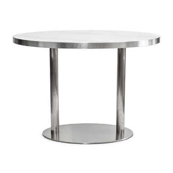 Oval Sintered Stone Dining Table | Stainless Steel Frame & Base for Commercial Restaurant & Cafe