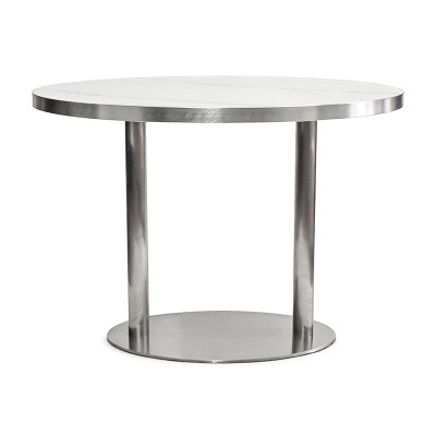 Oval Sintered Stone Dining Table | Stainless Steel Frame & Base for Commercial Restaurant & Cafe