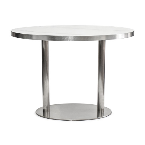 Oval Sintered Stone Dining Table | Stainless Steel Frame & Base for Commercial Restaurant & Cafe