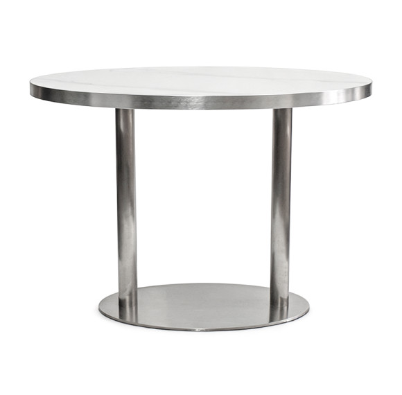 Oval Sintered Stone Dining Table | Stainless Steel Frame & Base for Commercial Restaurant & Cafe
