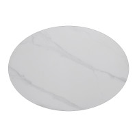 Oval Sintered Stone Dining Table | Stainless Steel Frame & Base for Commercial Restaurant & Cafe
