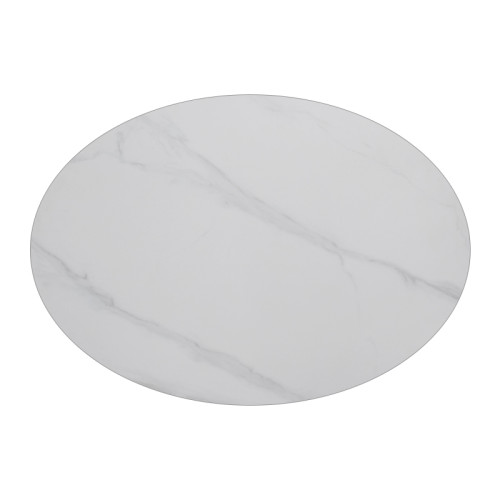 Oval Sintered Stone Dining Table | Stainless Steel Frame & Base for Commercial Restaurant & Cafe