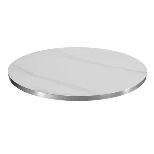 Oval Sintered Stone Dining Table | Stainless Steel Frame & Base for Commercial Restaurant & Cafe