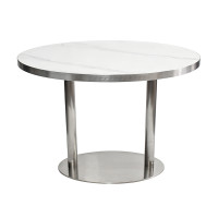 Oval Sintered Stone Dining Table | Stainless Steel Frame & Base for Commercial Restaurant & Cafe
