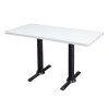 White Resin Table Top | Rectangular Commercial Grade Surface for Restaurant & Cafe