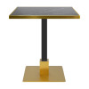 Square Black Marble-Effect Dining Table | Gold Metal Frame & Base for Commercial Hospitality