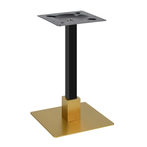 Square Black Marble-Effect Dining Table | Gold Metal Frame & Base for Commercial Hospitality