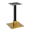 Square Black Marble-Effect Dining Table | Gold Metal Frame & Base for Commercial Hospitality