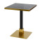 Square Black Marble-Effect Dining Table | Gold Metal Frame & Base for Commercial Hospitality