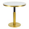 Round White Marble-Effect Dining Table | Gold Metal Frame & Base for Commercial Hospitality