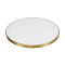 Round White Marble-Effect Dining Table | Gold Metal Frame & Base for Commercial Hospitality