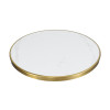 Round White Marble-Effect Dining Table | Gold Metal Frame & Base for Commercial Hospitality