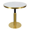 Round White Marble-Effect Dining Table | Gold Metal Frame & Base for Commercial Hospitality