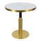 Round White Marble-Effect Dining Table | Gold Metal Frame & Base for Commercial Hospitality