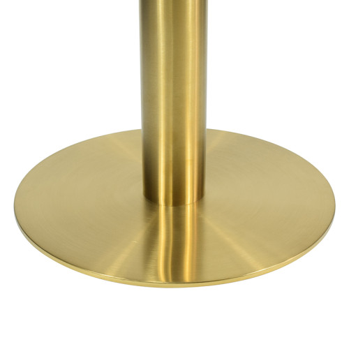 Round White Marble-Effect Dining Table | Gold Metal Frame & Base for Commercial Hospitality