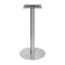 Round Light Wood-Grain Dining Table | Stainless Steel Base for Commercial Cafe & Restaurant