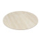 Round Light Wood-Grain Dining Table | Stainless Steel Base for Commercial Cafe & Restaurant
