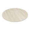 Round Light Wood-Grain Dining Table | Stainless Steel Base for Commercial Cafe & Restaurant