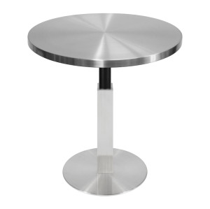 Round Brushed Stainless Steel Dining Table | All-Metal Construction for Commercial Cafe & Restaurant