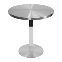 Round Brushed Stainless Steel Dining Table | All-Metal Construction for Commercial Cafe & Restaurant