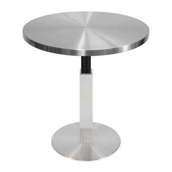 Round Brushed Stainless Steel Dining Table | All-Metal Construction for Commercial Cafe & Restaurant